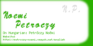 noemi petroczy business card